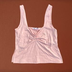 Pink ruched tank top, coquette Y2K lolita doll angel 2000s balletcore